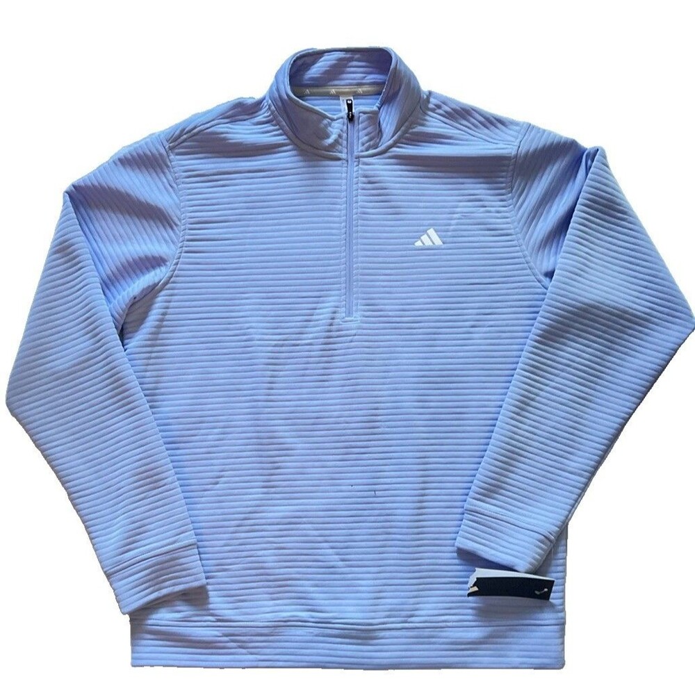 Adidas Size M Ultimate365 Dwr Textured Quarter Zip Pullover Blue NWT